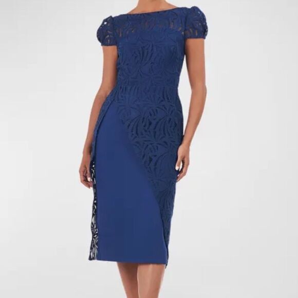 Kay Unger Zelda Lace Midi Dress-R2 - Picture 1 of 5